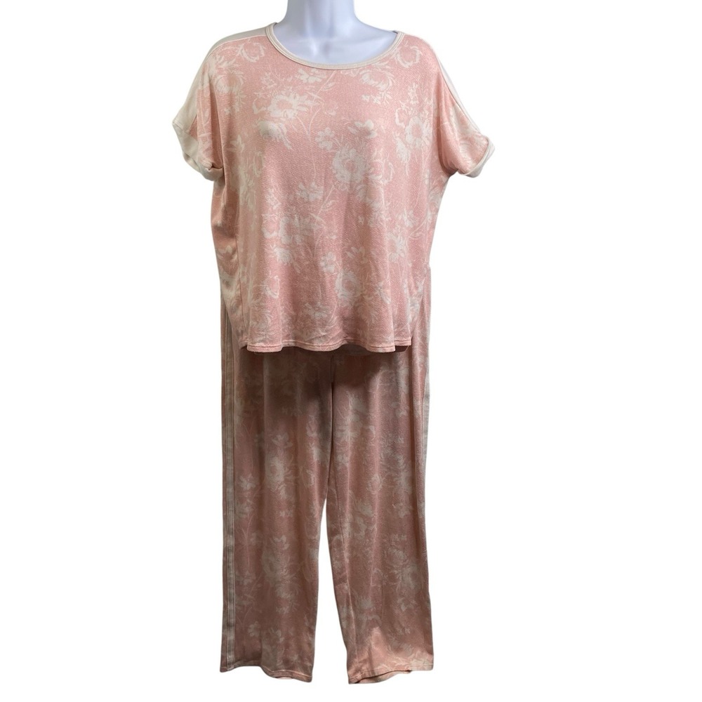 Lucky Brand Pink‎ Floral Pajama Set M 2pc Soft Cozy Loungewear Sleepwear Boho